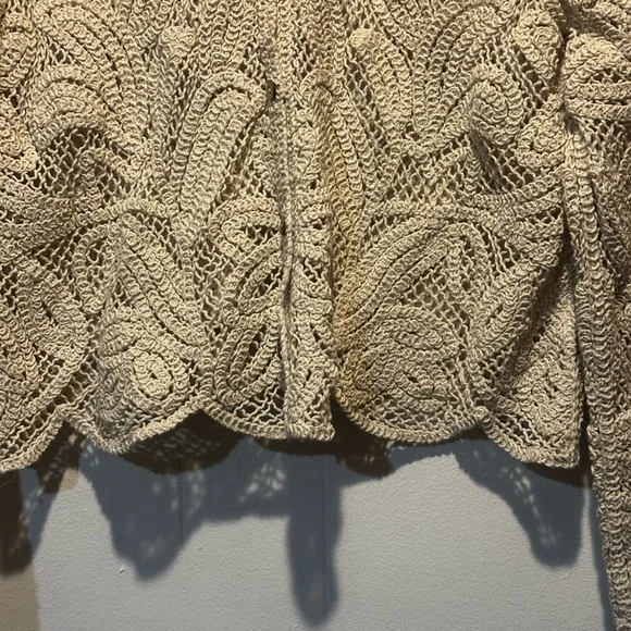Knit lace cardigan ivory size xl button up. Scandigirl coquette boho - Picture 5 of 7